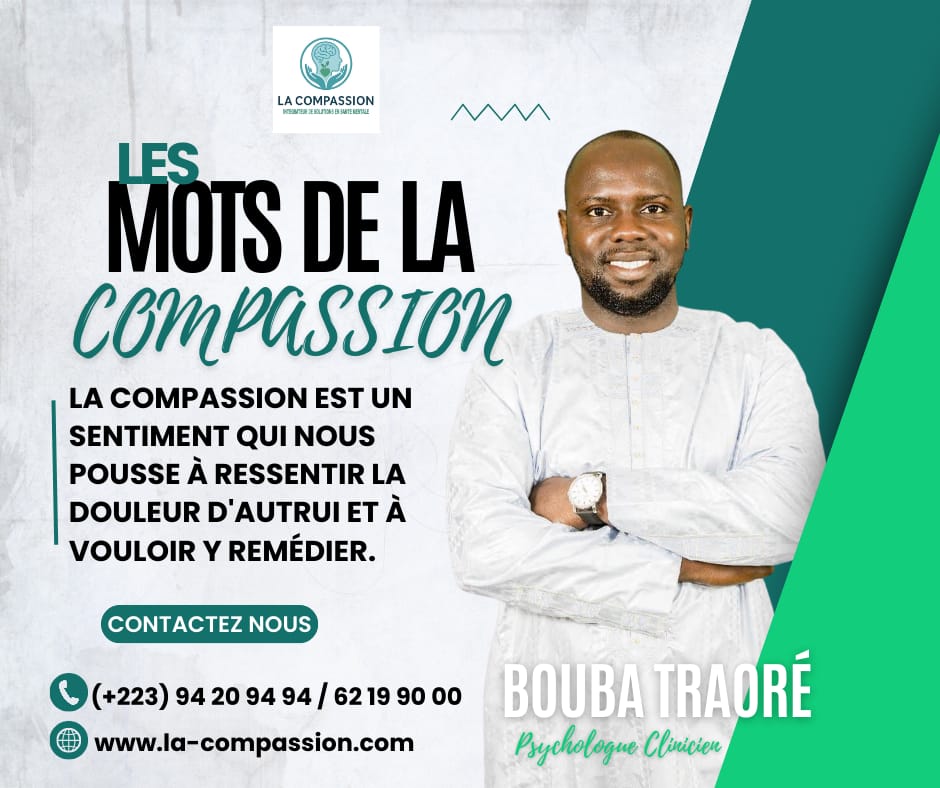 Affiche Les mots de la Compassion avec Bouba Traoré, psychologue clinicien